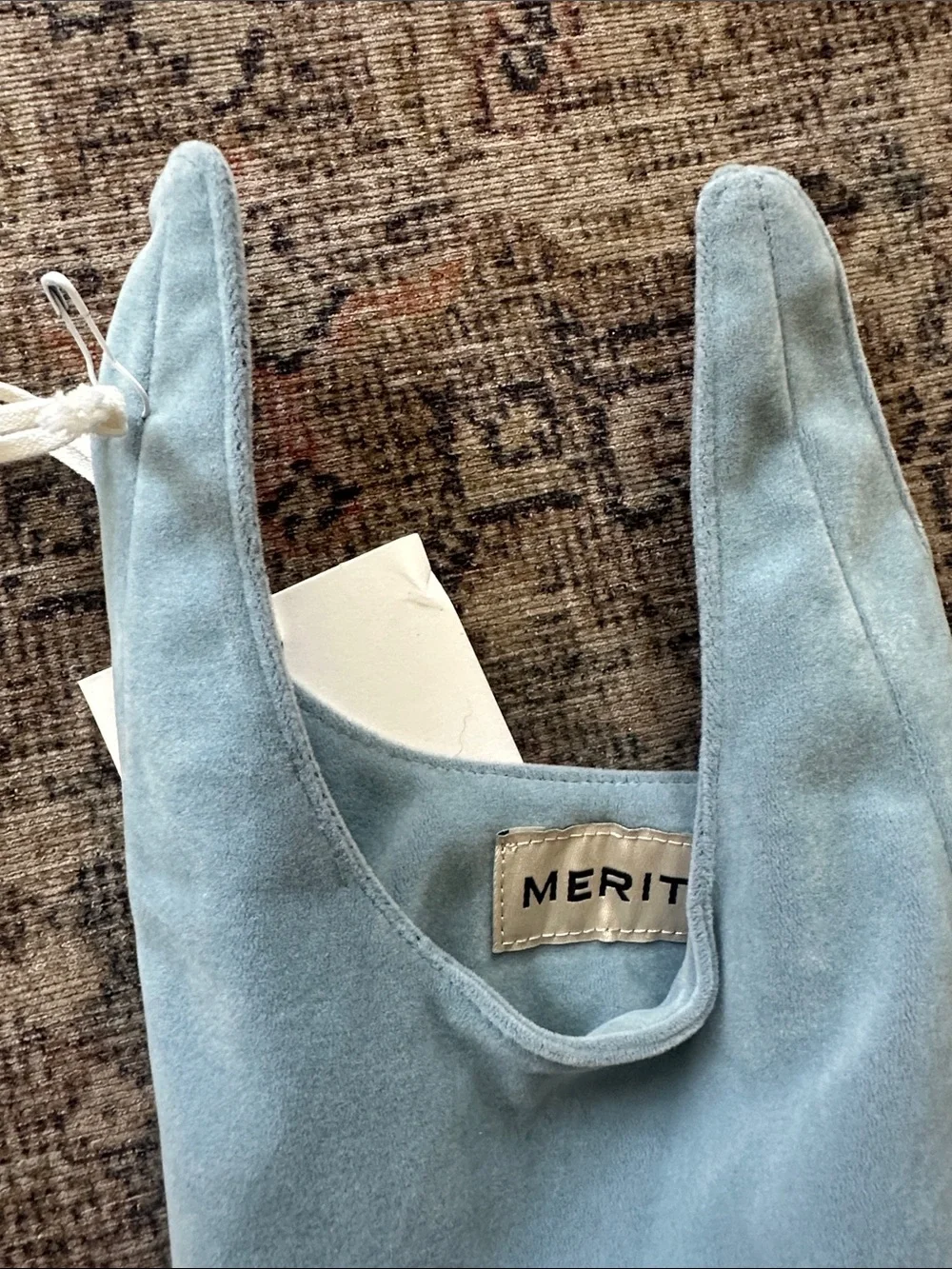 Merit beauty mini blue makeup bag